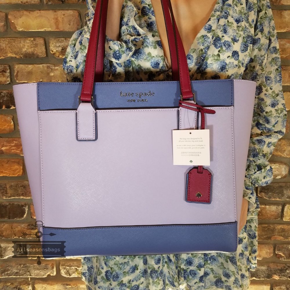 Kate Spade Lavender Purple Laptop Tote LARGE NWT - Picture 6 of 6